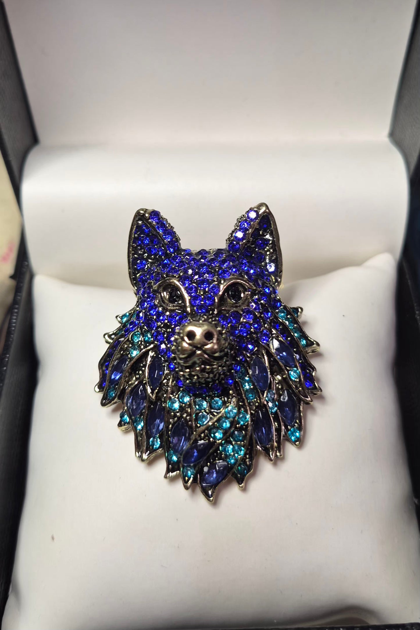 Blue Wolf Brooch